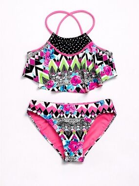 Wonder Nation Girls Bikini 2-Piece Size 7/8 Medium Swim Bathing Suit